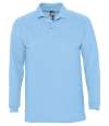 11353 Winter II SOL'S Winter II Long Sleeve Cotton Piqué Polo Shirt sky blue colour image